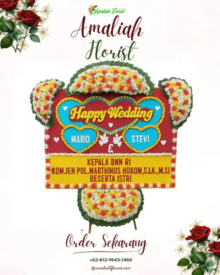 Papan Bunga Pernikahan Sukahening
